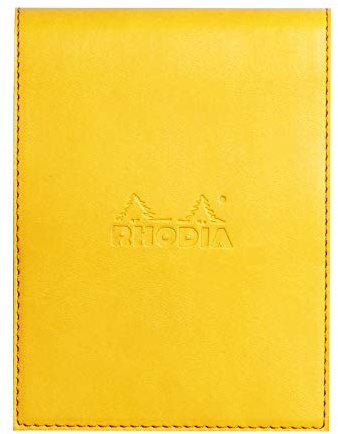 Rhodia 128216C Notizblock N.12 liniert mit Schutzhülle Kunstleder Gelb