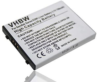 vhbw Akku kompatibel mit Sandisk Sansa E200, E250, E260, E270, E280 MP3-Player Musik Player (750mAh, 3,7V, Li-Ion)