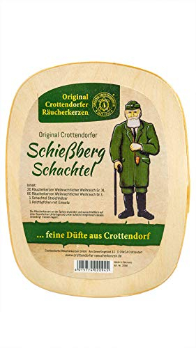 Crottendorfer Räucherkerzen - Schießberg Schachtel - bestehend aus verschiedenen Größen Weihnachtlicher Weihrauch - 100er Set - Made in Germany