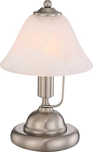 Schreib Tisch Lampe Alabaster Glas Optik Touchschalter Lese Leuchte Wohn Arbeits Zimmer Globo 24909