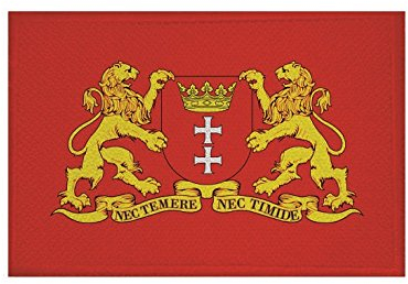 U24 Aufnäher Danzig mit großem Wappen Fahne Flagge Aufbügler Patch 9 x 6 cm