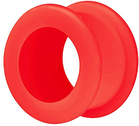 Piercingfaktor Farbiger Flesh Tunnel Silikon Extra Big Double Flared Weich Flexibel XXL Rund Creole Ohr Plug Ear Piercing Bunt 20mm Rot