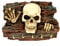 Vogler,Messing, Schlüsselbrett Totenschädel 18 CM Polyraisin SCULL Gothic