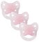 dentistar Latex Schnuller 3er-Set - Größe 1 Schnuller 0-6 Monate - Zahnfreundlicher Naturkautschuk Nuckel mit Dentalstufe – BPA-frei - Made in Germany - Herz, Rosa