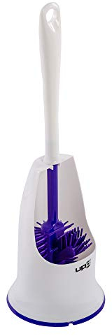 UPP Silikon WC Bürste mit Station | Toilettenbürste aus Kunststoff und Antihaft-Silikon für mehr Hygiene im Bad | Klobürste mit Randreiniger für mehr Sauberkeit in der Toilette [lila]