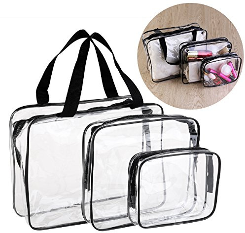 VORCOOL 3 Stück Kulturbeutel Wasserdicht Kosmetiktasche Kulturtasche Transparent