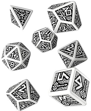 Q-Workshop DWA02 - Dwarven Dice White/Black (7)