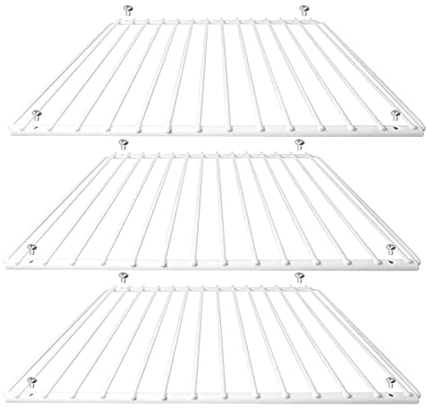 Spares2go Plastic Coated Shelf Rack for Candy Fridge Freezers (White, Pack of 3)