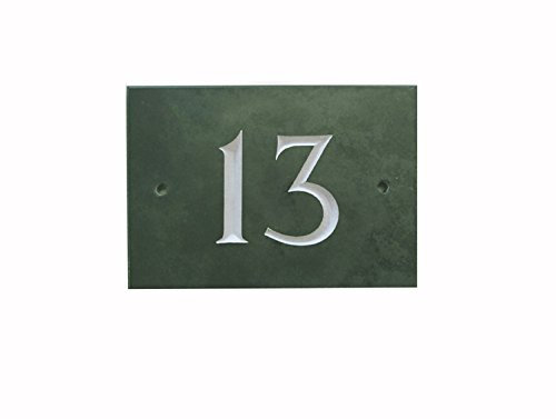 Green Slate House Number (1-99) (No 13)