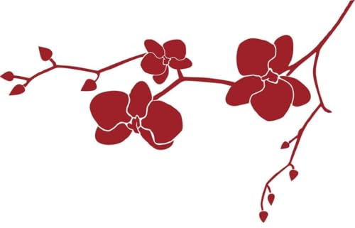 CLICKANDPRINT Aufkleber » Orchidee, 30x18,8cm, Dunkelrot • Wandtattoo/Wandaufkleber/Wandsticker/Wanddeko/Vinyl