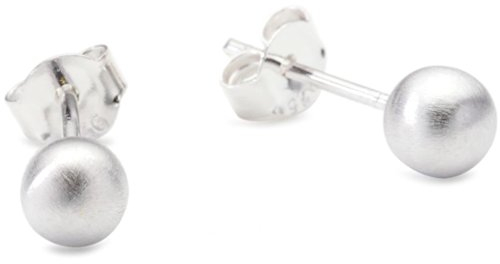 Vinani Ohrstecker Kugel mittel mattiert Sterling Silber 925 Ohrringe OBSM