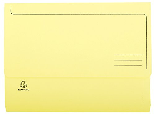 Exacompta 47979E 10er Pack Aktenmappen SUPER DIN A4. Aus stabilen Manila-Karton mit Beschriftungslinlien Pastellfarbe Gelb. Ideal für die Aufbewahrung Ihrer Dokumente Sammelmappe