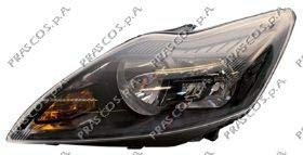 Prasco - FD4264924 - Ford - Focus - Mod. 08/07-02/11 - Scheinwerfer Links-H7+H1-Mit Lwr-Mit Motor-Schwarz
