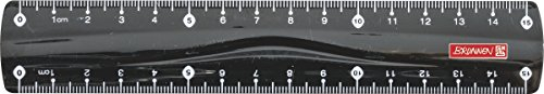 Brunnen 104971590 Lineal (für Schule und Büro Colour code, 15 cm, mit Griffmulde, für Links- und Rechthänder) schwarz / onyx