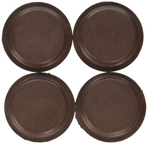 Merriway® BH01560 (4 Pcs) Non-Slip Rubber Castor Cups for Wood Hard Floors, Small Brown Outer Diameter 54mm (2.5/8 inch) - Pack of 4 Pieces