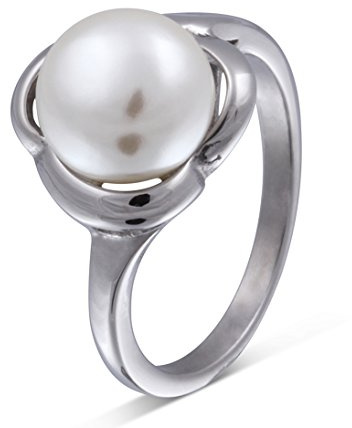 Juwelier Schönschmied - Damen Damenring Verlobungsring Ring mit Perle La Perla Edelstahl pearl 60 (19.1) Nr200D
