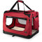 lionto Hundetransportbox faltbar für Reise & Auto, 101x69x70 cm, stabile Transportbox mit Tragegriffen & Decke für Katzen & Hunde bis 25 kg, robuste Hundebox aus Stoff für klein & groß, dunkelrot