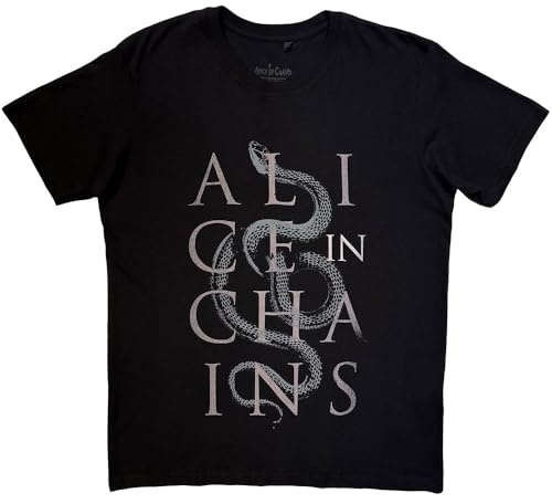 Alice In Chains Men's Alice Snakes Short Sleeve T-Shirt, Black, XX-Large