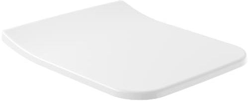 Villeroy & Boch Venticello WC-Sitz SlimSeat, abnehmbarer Toilettensitz mit Absenkautomatik, aus bruchsicherem Duroplast, Klodeckel, Original Ersatzteil, Wrap-over Design, eckig, Weiß Alpin, glänzend