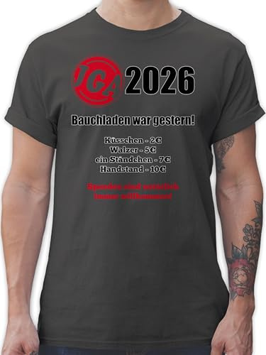 T-Shirt Herren - JGA Junggesellenabschied Männer - Aufgaben der Braut - Bezahlen - Bauchladen war gestern - M - Dunkelgrau - Outfit Polterabend Mann polter Tshirt jungesellenabschied 2022 Shirt