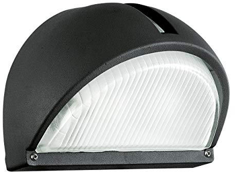EGLO Außen-Wandlampe Onja, 1 flammige Außenleuchte, Wandstrahler aus Aluguss, Farbe: Schwarz, Glas: geriffelt, klar, Fassung: E27, IP44