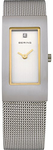 BERING 10817-004 Montre À Quartz Pour Femme, 17 mm, Boîtier En Acier Inoxydable Argenté Et Cadran Blanc, Bracelet Milanais, Verre Saphir, 5 ATM