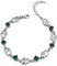 findout swarovski Element Amethyst rot, rosa, blau, weiß-Kristallherz-Silber-Armband für Frauen Mädchen. (grünen Kristall)