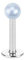 Paula & Fritz® Labret Piercing 8-mm 1,2-mm Lippenpiercing Stecker Ohr Silber Damen Herren Tragus Conch Kugel Stab Chirurgenstahl Perle Blau