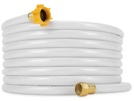 Camco TastePURE 25-Ft - RV Drinking Water Hose - Contains No Lead, No BPA & No Phthalate - Features Reinforced Design & Crafted of PVC - 1/2” Inside Diameter, Made in the USA (22735)