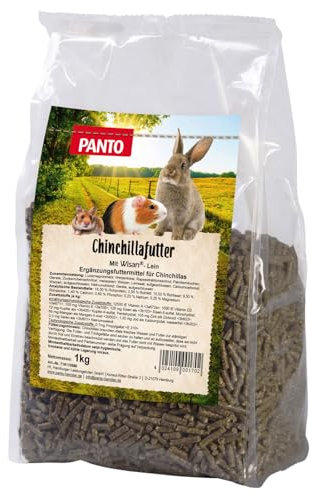 PANTO Chinchillafutter 5x 1kg - Ballaststoffreiches Nagerfutter mit Luzernegrünmehl & Omega-3 - Alleinfuttermitel für Chinchillas
