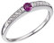 Goldmaid Damen-Ring Memoire 585 Weißgold rhodiniert Rubin rot Brillantschliff Diamant (0.10 ct) Gr. 54 (17.2) Verlobungsring Diamantring