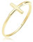 Elli PREMIUM Ring Damen Kreuz Trend Geo Minimal in 375 Gelbgold