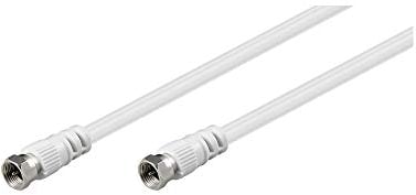 Goobay 11724 Cavetto F per Antenna Satellitare (<70 dB), Schermatura Doppia, Bianco, 2.5 m Lunghezza del Cavo
