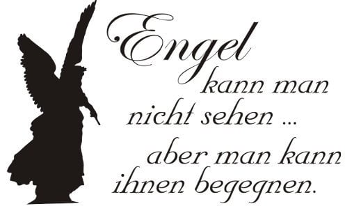Wandtattoo Spruch Engel, 32 x 20 von mldigitaldesign