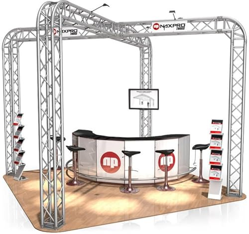 Naxpro-Truss Messestand FD 34-6 x 6 x 3,5 m (LxBxH) - 36 m², Aluminium, Silber, Pulverbeschichtet, Gebürstet