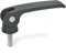 Ganter Normelemente | Exzenterspanner mit Schraube - 927-82-M8-20-B-B | Grifflänge l1: 82mm | Gewinde d2: M8 | Hebel Zink-Druckguss, schwarz | 1 Stück