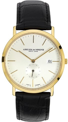 Abeler und Söhne Herren Armbanduhr Analog Quarz Leder 1187