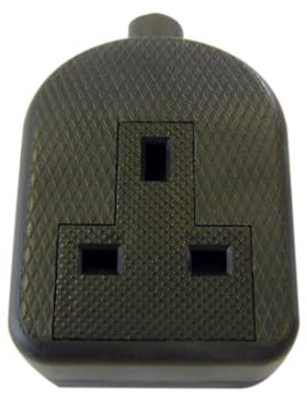Dencon single plug trailing extension lead socket - (Black). BS Approved