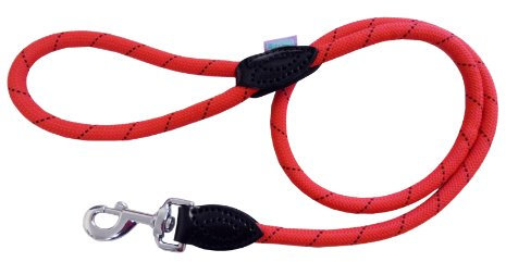 Dog and Co Rope Trigger Dog Lead, 120 x 1.2 cm/ 48-inch x 1/2-inch, Red/ Black