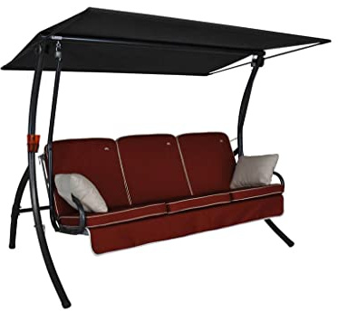 ANGERER Hollywoodschaukel Primero Style Terra | Gartenschaukel Made in Germany, Schaukel zum Sitzen, Liegen und Entspannen, inklusive Bett-Funktion, einfache Montage