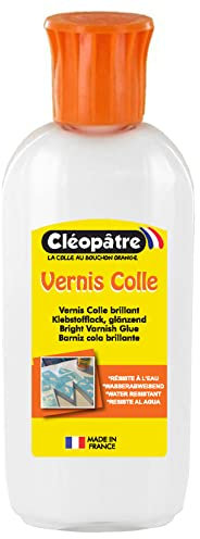 CLEOPATRE – Vernis Colle Transparent Brillant 100g – Séchage Rapide, Sans Solvant, Tous Supports – Loisirs Créatifs, Diamond Painting, Serviettage - Fabrication Française