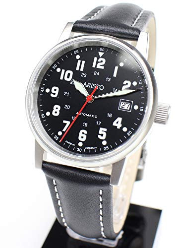 Aristo Herren Uhr Armbanduhr Fliegeruhr Automatic Leder 3H11