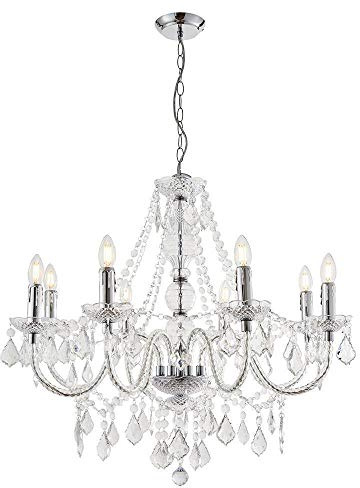 Endon Clarence 60W 8 Light Adjustable Chain Ceiling Light Chandelier