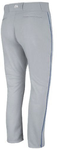 Majestic Jungen 894Y Baseballhose mit Reißverschluss vorne, Grau / Königsblau, Größe S