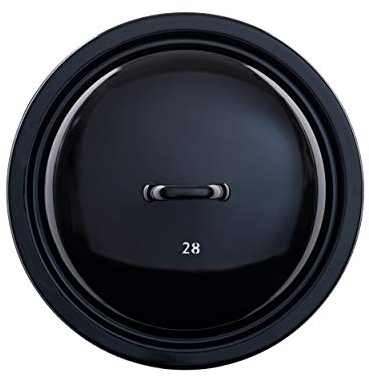 Riess, 0260-017, couvercle 28, classique – Grand et nain, émail noir, diamètre 28 cm, hauteur 6,5 cm, faitout à légumes, marmite à viande, casserole à induction, casserole à induction