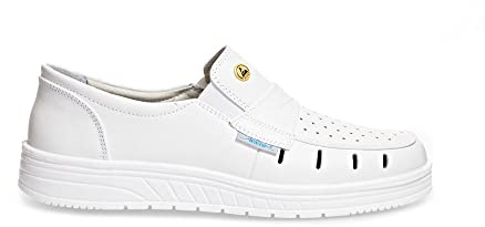 Abeba 32300 AIR Cushion ESD Loafer, O1, SRA, Weiß, Größe 40, 40 EU