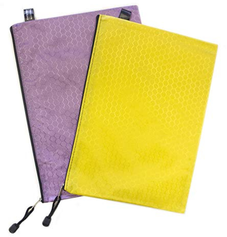 Fancy Fashion Files Colourful A4 Zip File Bags/Fabric Tool Bags/Tough File Bags x 2