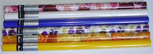6 Rollen Stewo Geschenkpapier a' 2 m x 70 cm Uni und mit Muster sortiert
