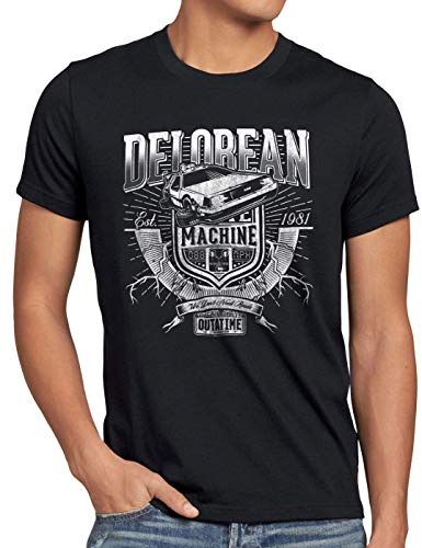 style3 Outa Time T-Shirt Herren DMC Zukunft Delorean zeitreise, Größe:L, Farbe:Schwarz