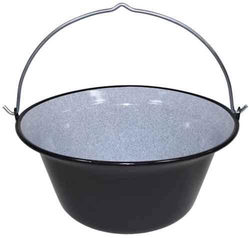 Ungarischer Gulaschkessel aus bruchsicherem Emaille Outdoor Camping Lagertopf Verschiedene Größen (22 Liter)